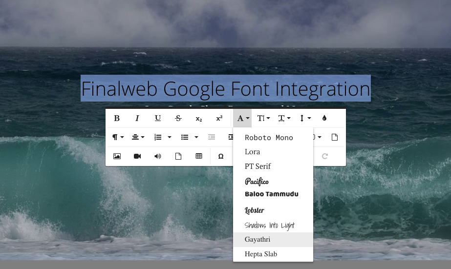 Finalweb Google Fonts